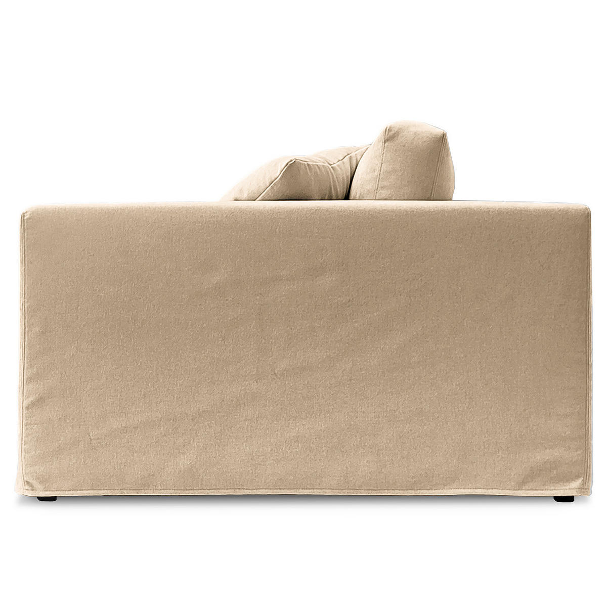 BIGSOFA mit Wechselbezug - Webstoff - Beige/Schwarz, Kunststoff/Textil (265/63/122cm) - home24