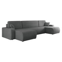 WOHNLANDSCHAFT Piano U Cord - Schwarz/Grau, Holz/Kunststoff (312/82/145cm) - MIRJAN24