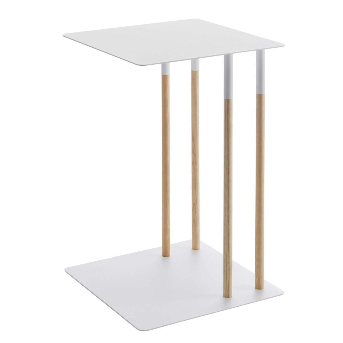 BEISTELLTISCH Plain weiß 35/55/35 cm - Weiß, Holz/Metall (35/35/55cm) - Yamazaki