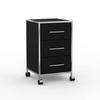 BÜRO-ROLLCONTAINER Holz, 40cm - 3 Schubladen, Schwarz - Chromfarben/Silberfarben, Holzwerkstoff/Metall (40/66.5/39.7cm) - Versee