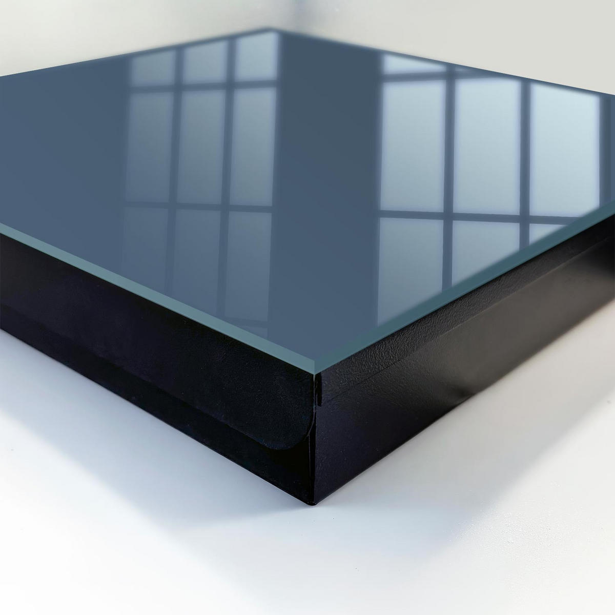 SCHLÜSSELBOX Schwarz 30x30 cm- Türöffnung nach rechts - Pastellblau - Dunkelblau, Metall (30/30/5cm) - TULUP