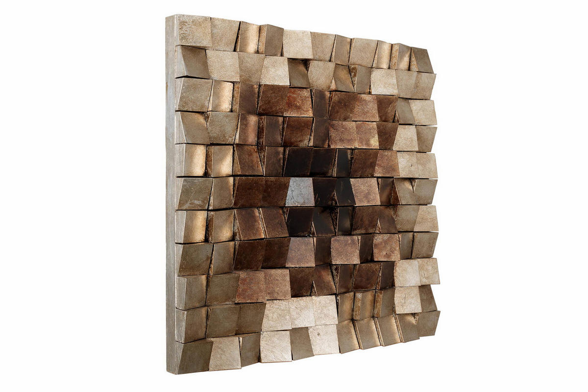 HOLZBILD Lustrous Pixel - Braun, Holz/Kunststoff (76/76cm)
