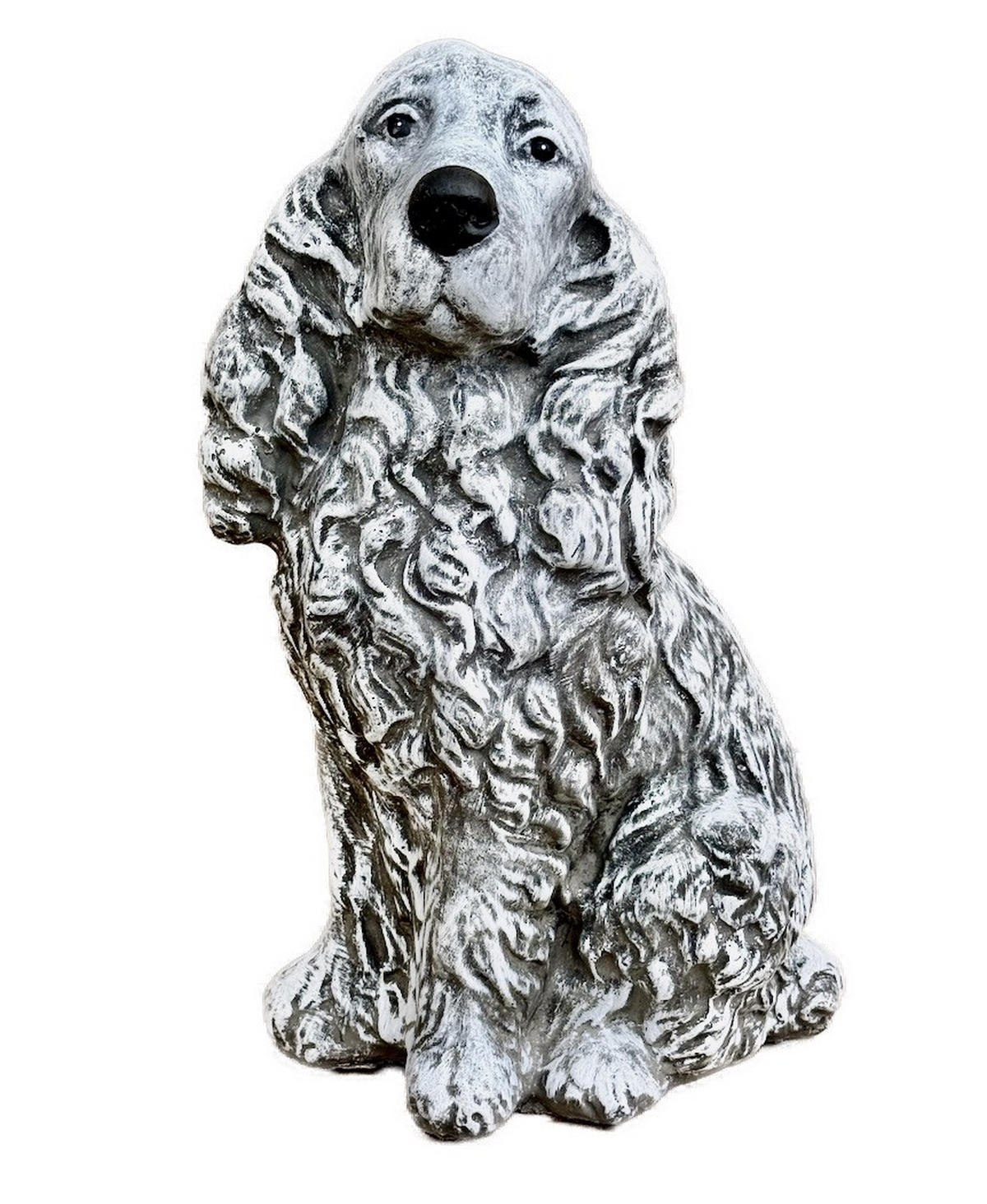 STEINFIGUR Cocker Spaniel XL CockerSpaniel, frostfest - Grau, Stein (25/43/16cm) - stoneandstyle