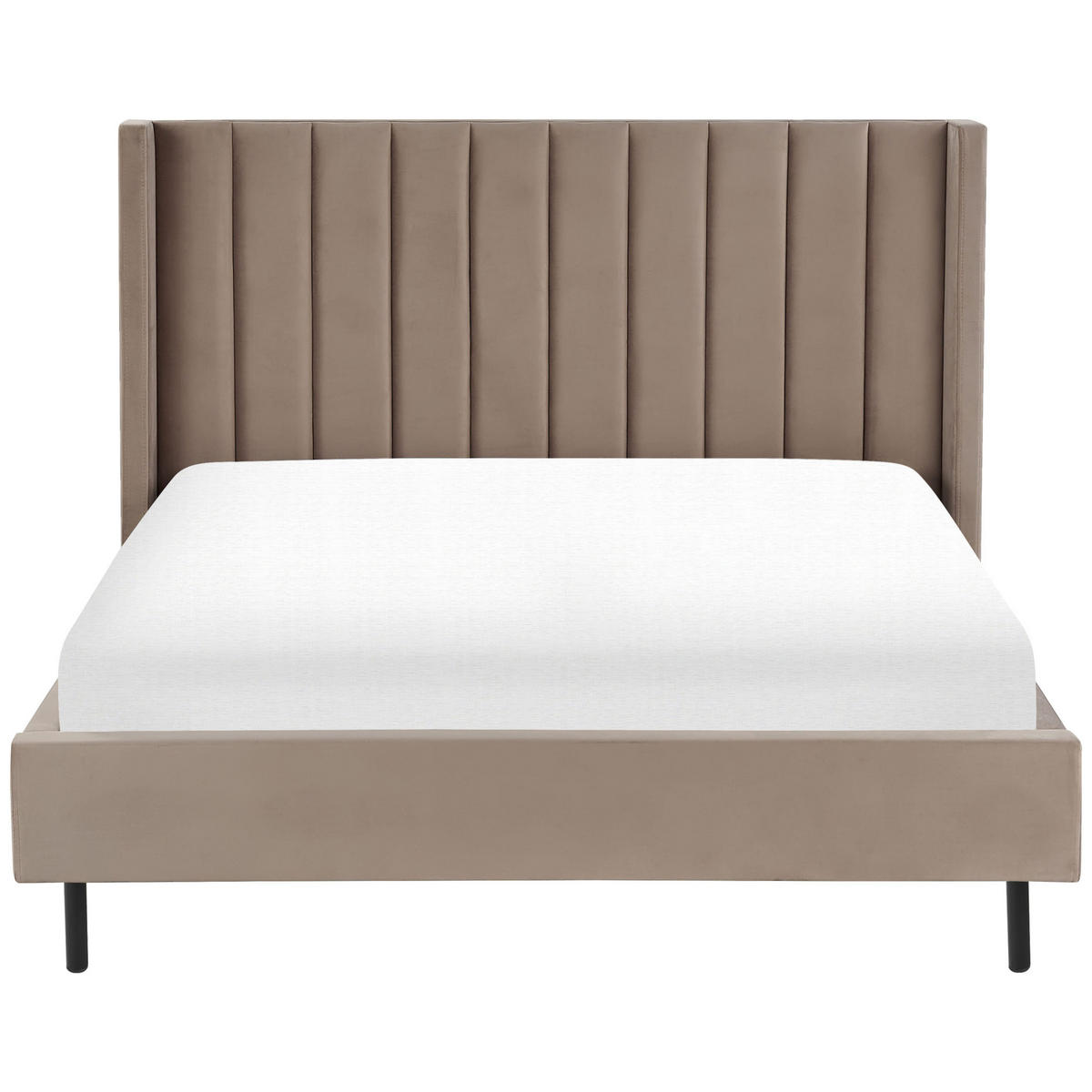 BETT mit Lattenrost 140x200 cm Beige Villette - Taupe, Textil (140/200cm) - Beliani