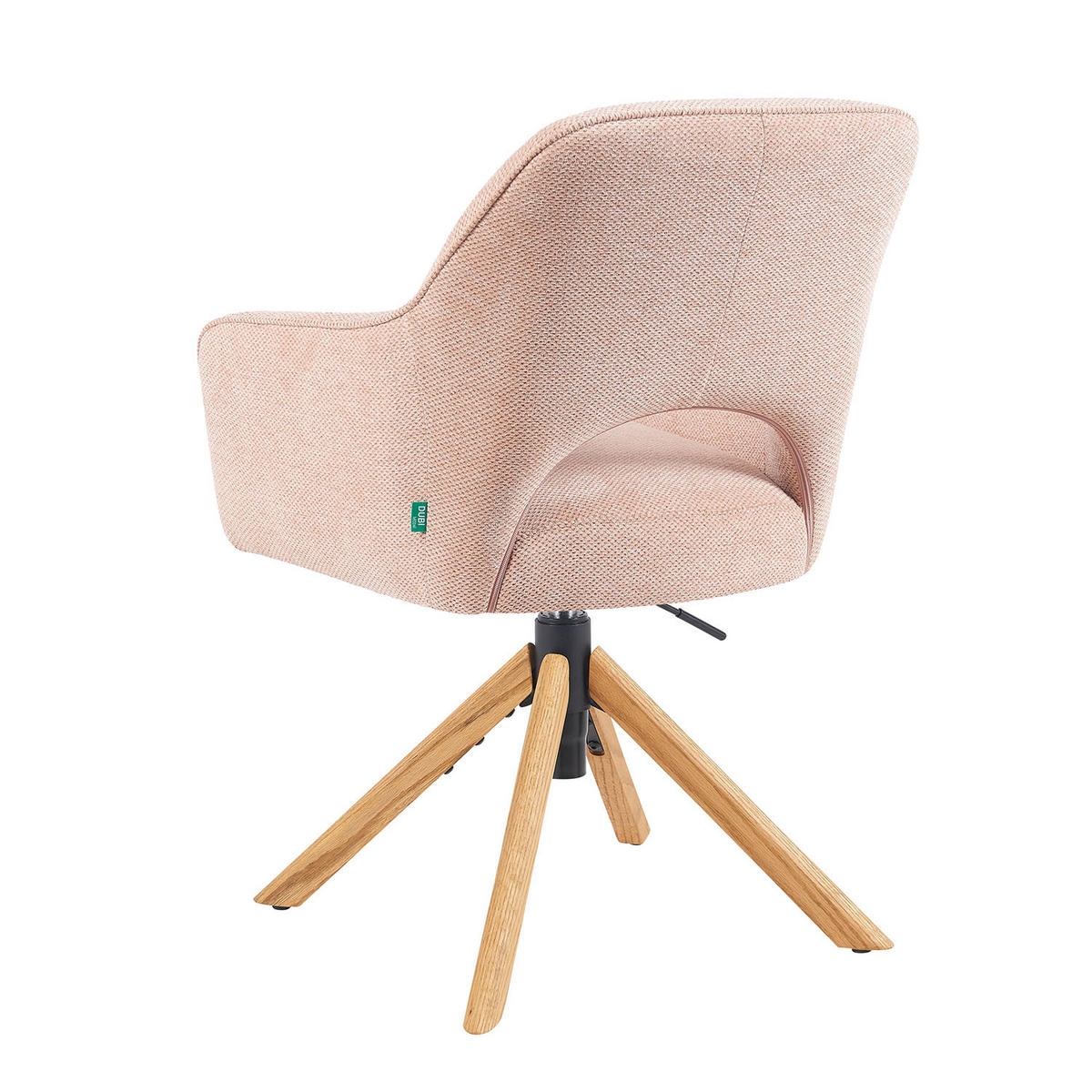BÜROSTUHL Mika-Amia - Honigeiche/Rosa, Eichenholz/Holz (60/88/65cm) - DUBI Möbel