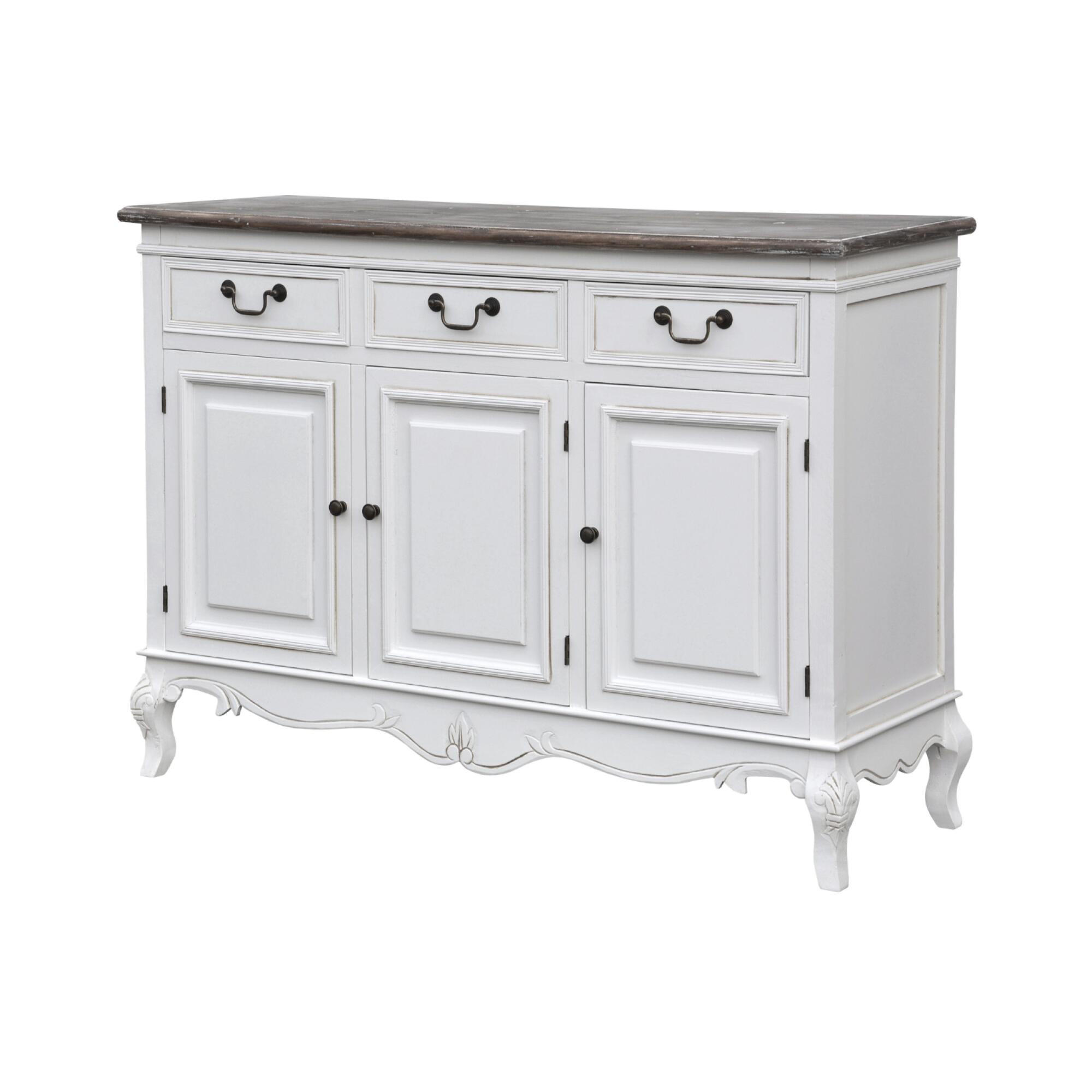SIDEBOARD RIMINI WHITE Weiß 120x40x85 cm - Weiß, Holz (120/85/40cm) - FURNLUX