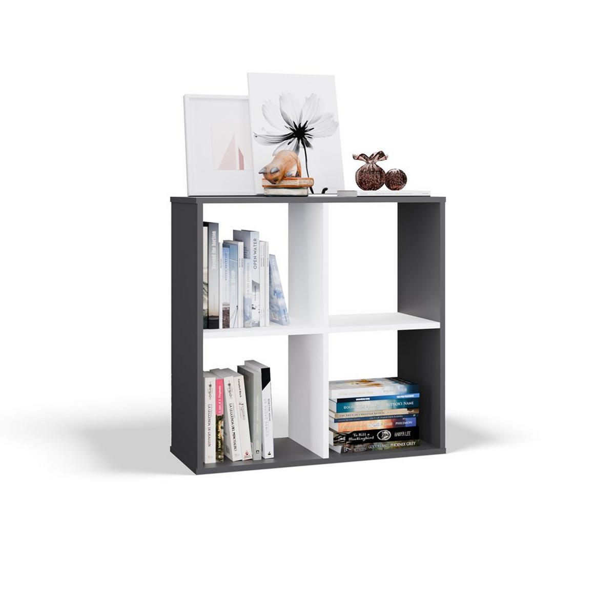 BÜCHERREGAL Anthrazit, Weiß 74/75/30 - Anthrazit/Weiß, Holzwerkstoff (74/75/30cm) - RAUMHIRSCH FURNITURE