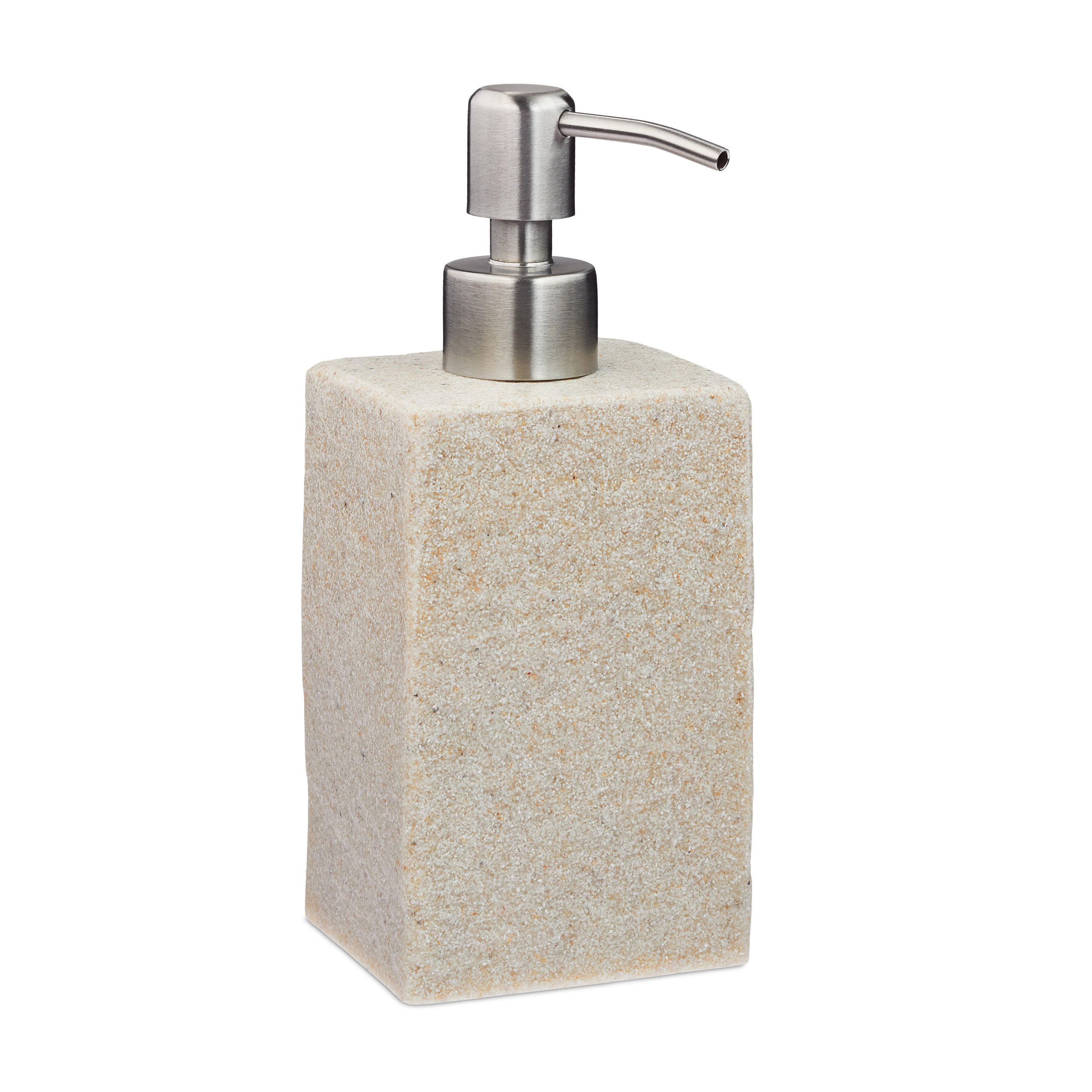 Relaxdays DÁVKOVAČ MÝDLA Pískový kamenný vzhled 200 ml