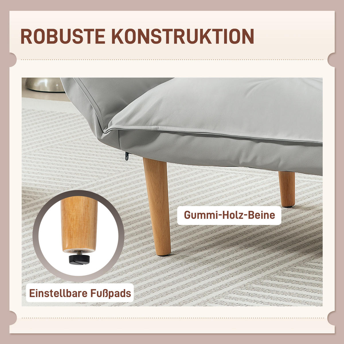 SESSEL 2-in-1, mit Kissen, Hellgrau - Hellgrau, Textil (68/78/75cm) - HOMCOM