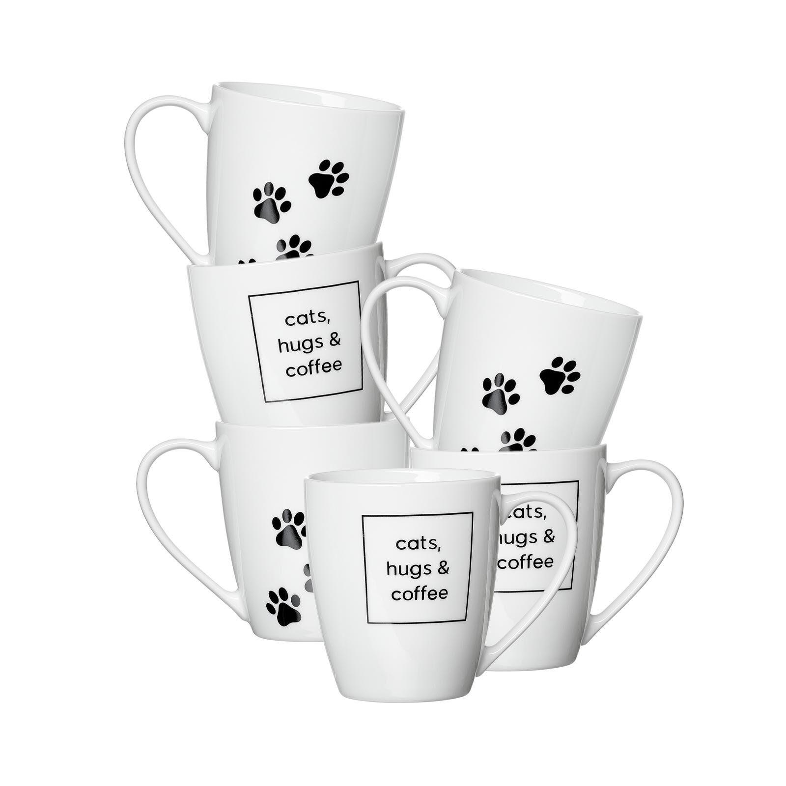 KAFFEEBECHER Mika Cat weiß 360 ml 6er Set - Weiß, Keramik (0.36L) - Ritzenhoff Breker