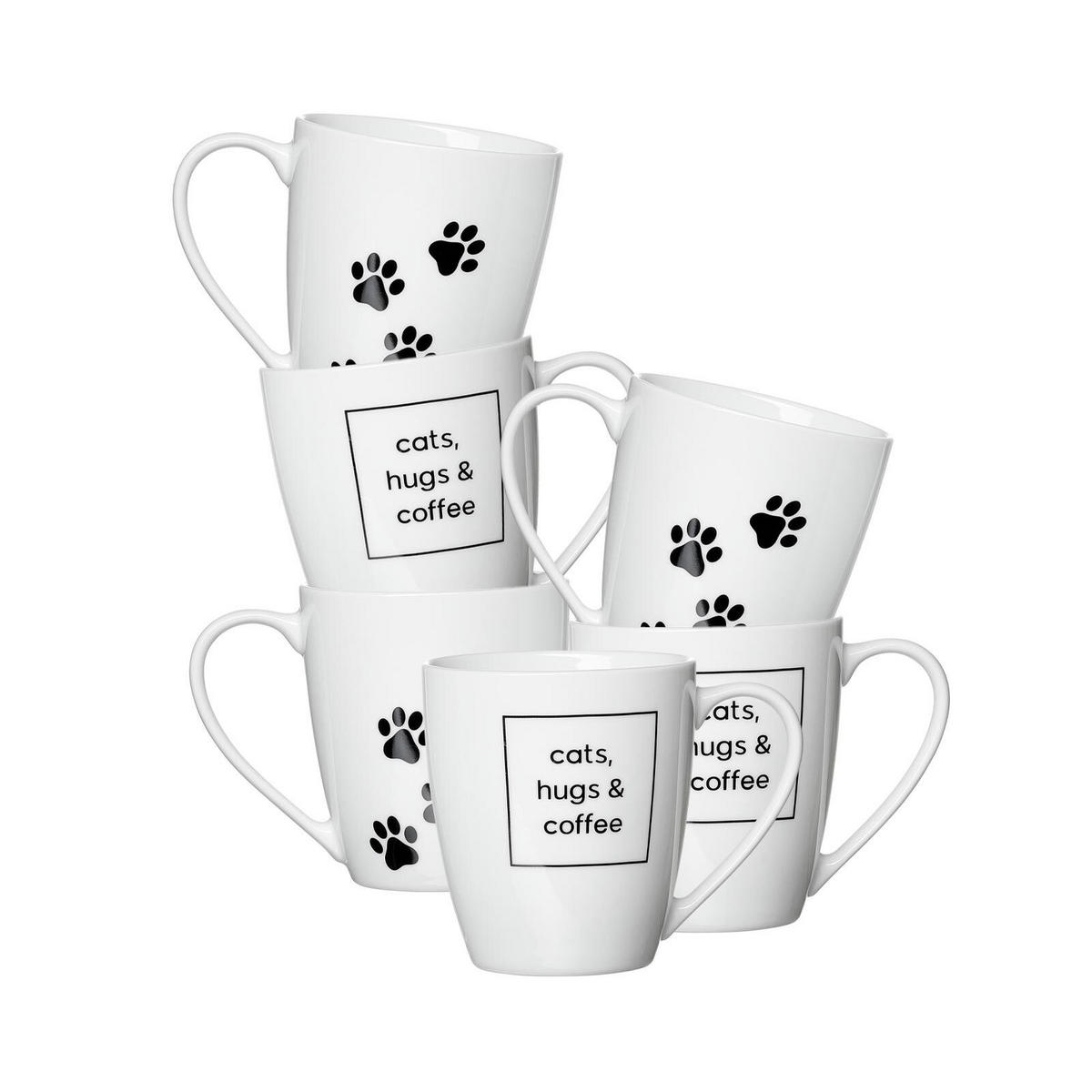 KAFFEEBECHER Mika Cat weiß 360 ml 6er Set - Weiß, Keramik (0.36L) - Ritzenhoff Breker