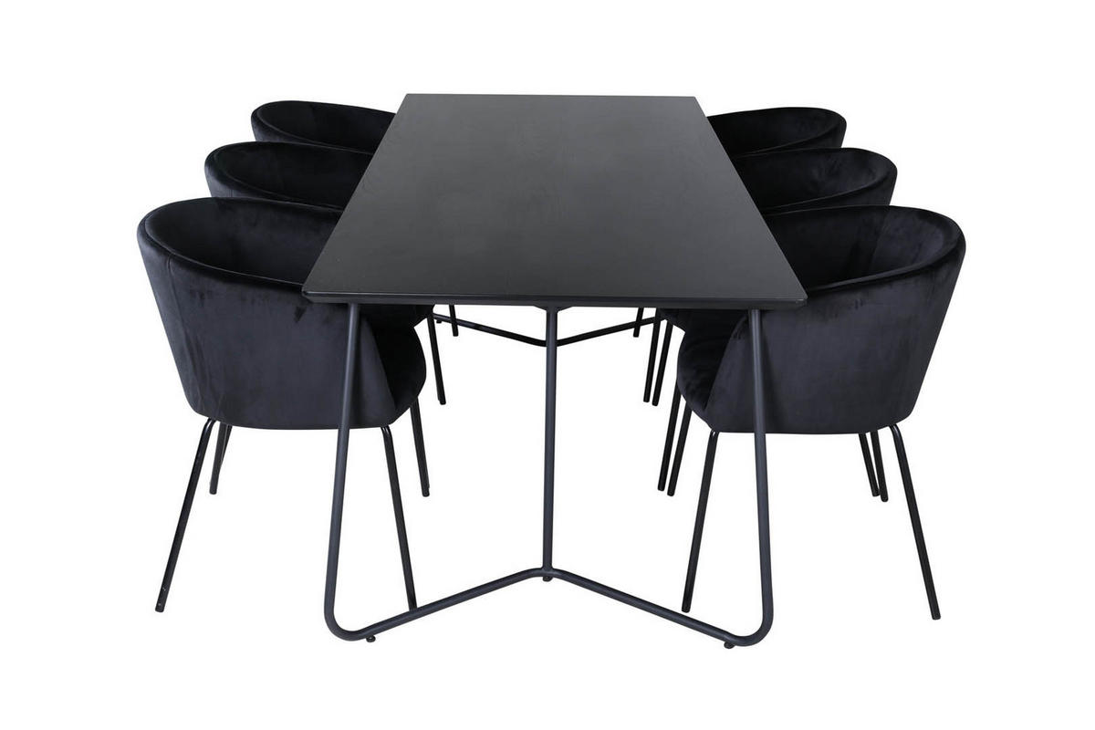 TISCHGRUPPE Schwarz - Schwarz, Holzwerkstoff (90/75/190cm) - ebuy24