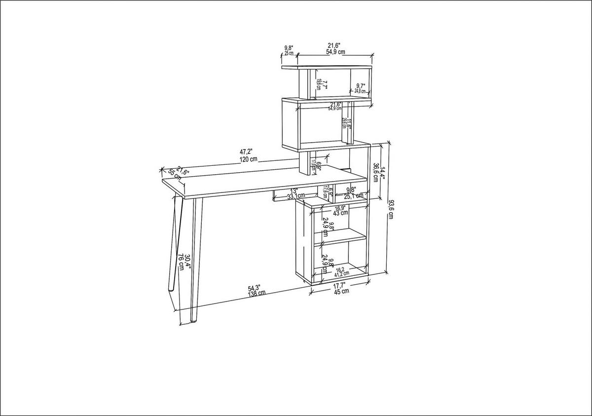 COMPUTERTISCH Vina - Braun, Holzwerkstoff (120/60/73cm) - Decorotika