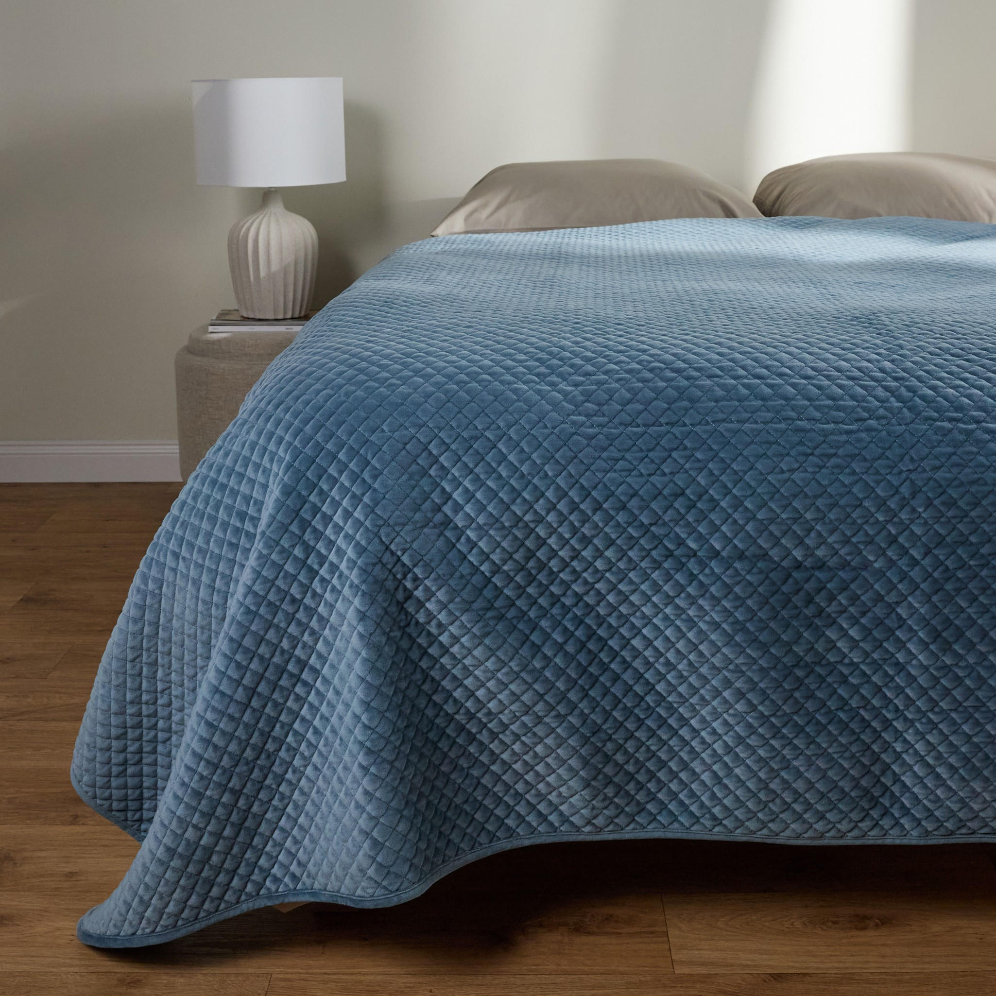 TAGESDECKE Plums - Hellblau, Textil (200/220cm) - home&you
