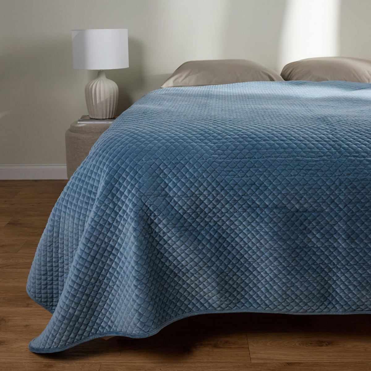 TAGESDECKE Plums - Hellblau, Textil (200/220cm) - home&you