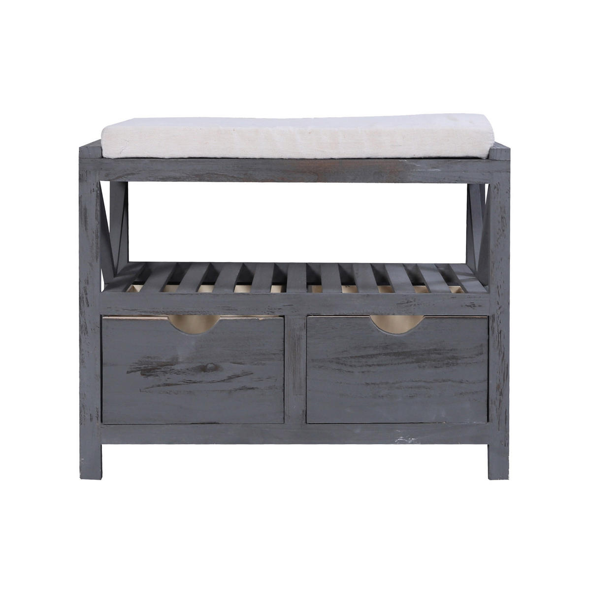 SITZBANK Grau 34/65/43 cm - Grau, Holz (34/43/65cm) - Mobili Rebecca