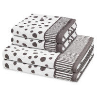 FROTTIERSET Punkte allover 4-teilig - Dunkelgrau, Textil (50/100cm) - Ross