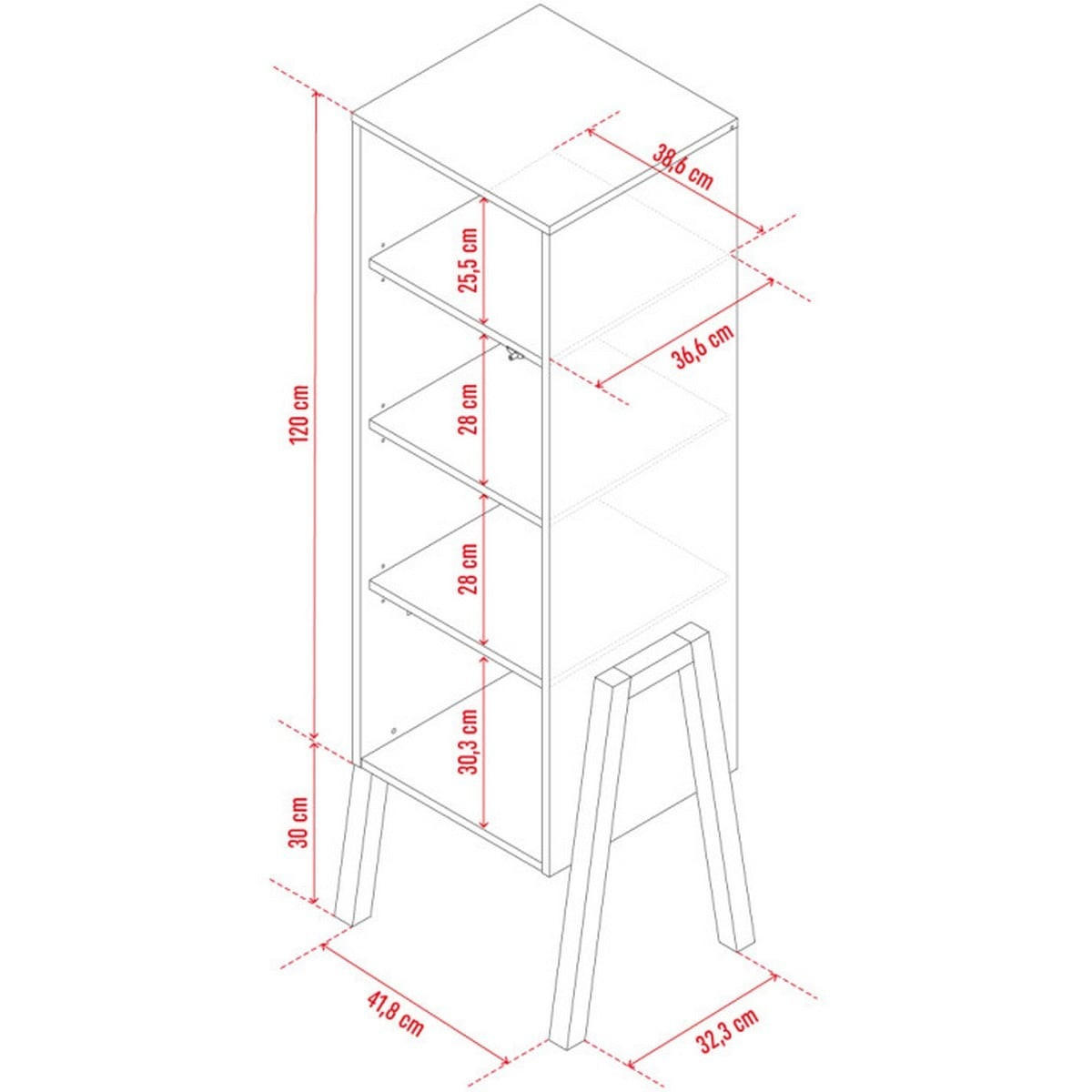 SCHRANK, mit 1 Tür und 3 innere Regale - SPOT - Braun, Holzwerkstoff (40/150/45.5cm) - Calicosy