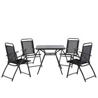 GARTENMÖBEL SET 4-Sitzer Stahl schwarz Livo - Schwarz, Metall - Beliani