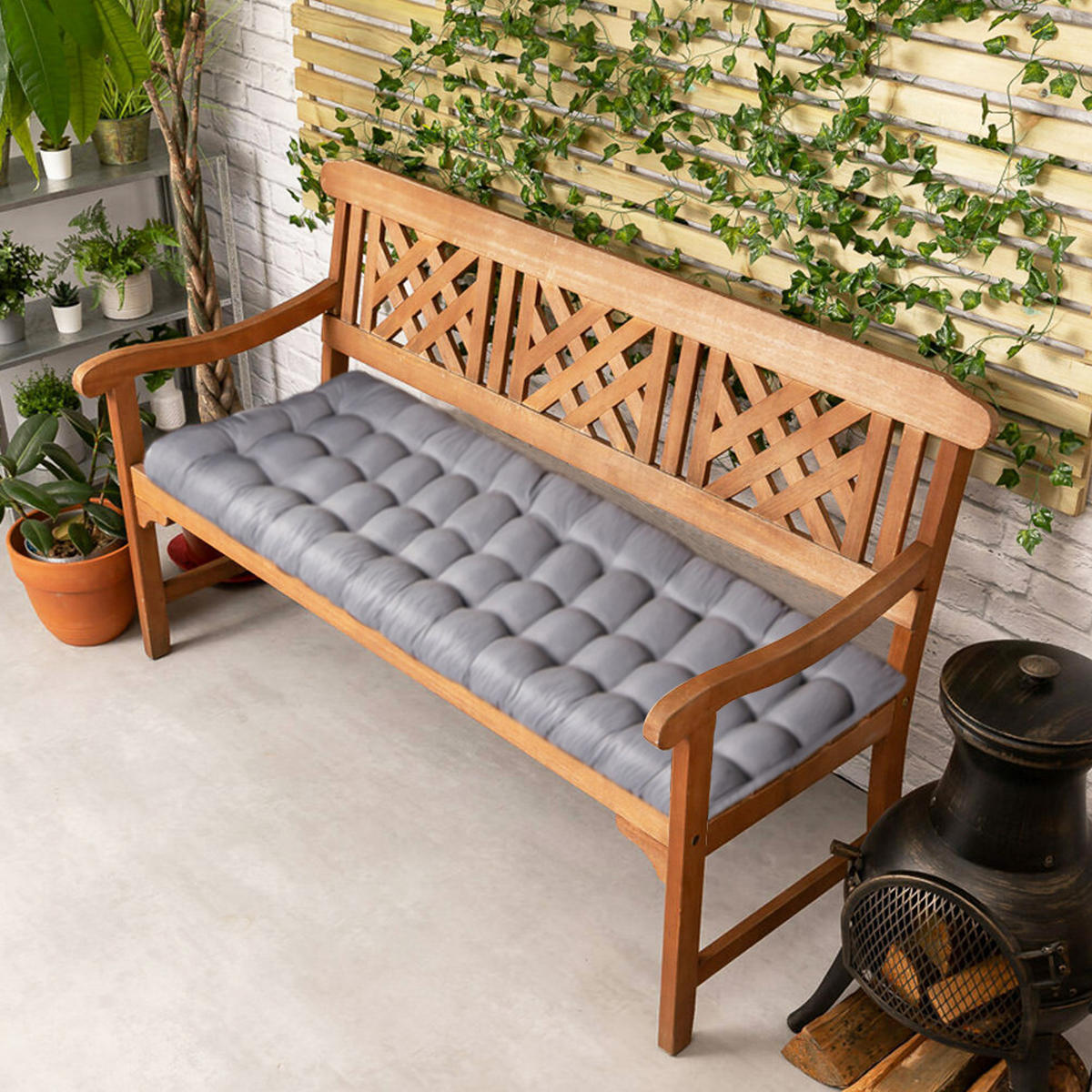 SONNENLIEGENAUFLAGE für Garten- und Terrassenstühle aus Polyester Schaumstoff in Grau 160 cm B x 50 cm - Grau, Textil (50/160cm) - Livingandhome
