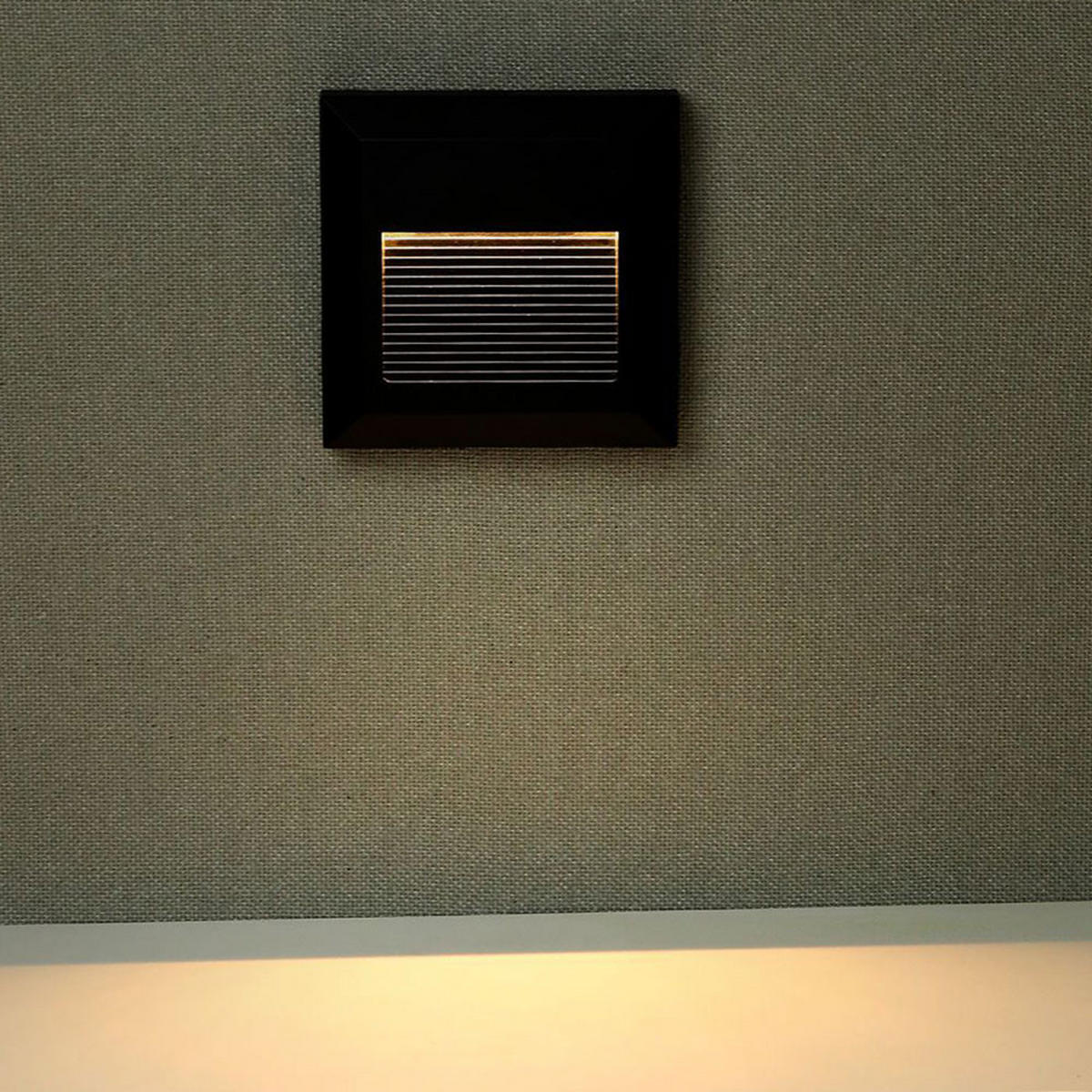 LED WANDLEUCHTE Quadrat Schwarz - Schwarz, Kunststoff (12.4/2.7/12.4cm)