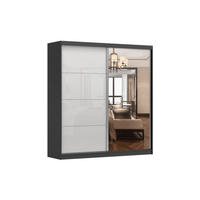 SCHIEBETÜRENSCHRANK - Ben 35s (Schwarz, 203 cm) - Schwarz, Holzwerkstoff (203/218/61cm) - Möblo