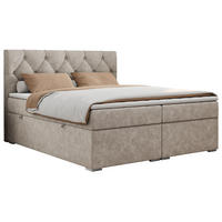 BOXBETT ALDA 120/200 Beige Struktur - H3 - Beige, Holz/Textil (120/200cm) - MKS