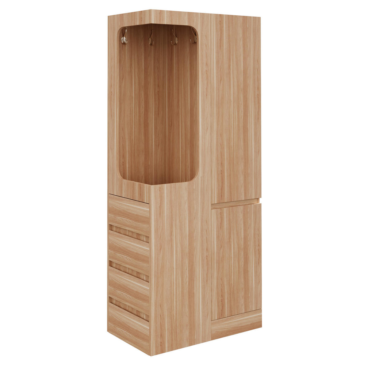 KLEIDERSCHRANK 70x40x170cm 1 Tür Schubladen Holz - Naturfarben, Holz (70/170/40cm) - FLIEKS