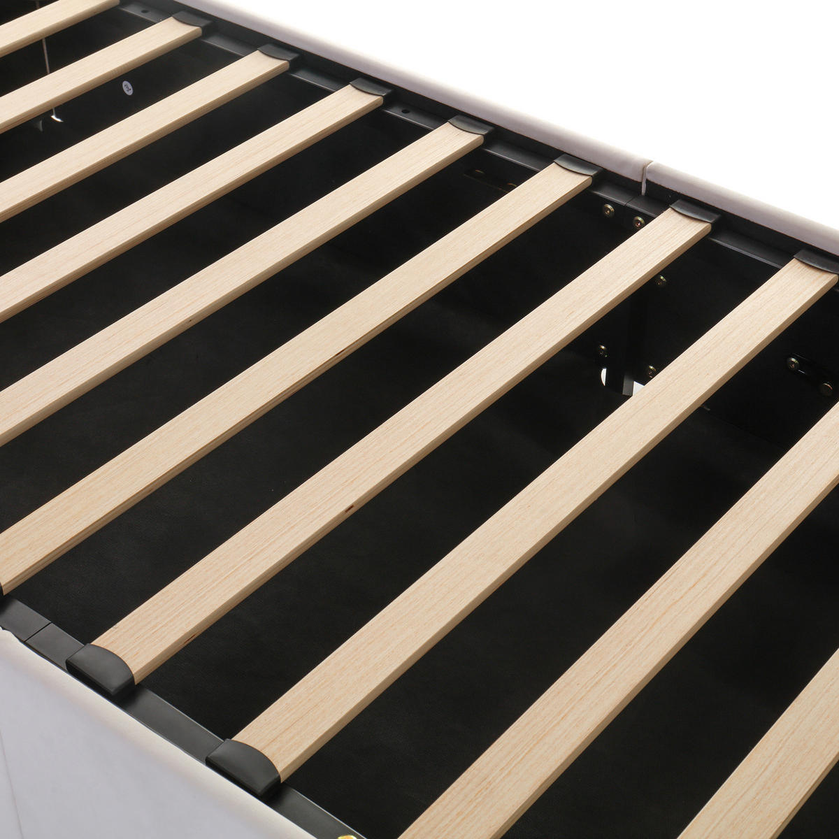 POLSTERBETT mit hydraulischem Stauraum 90x200 cm Samt Beige - Weiß, Metall (90/200cm) - Beauniv