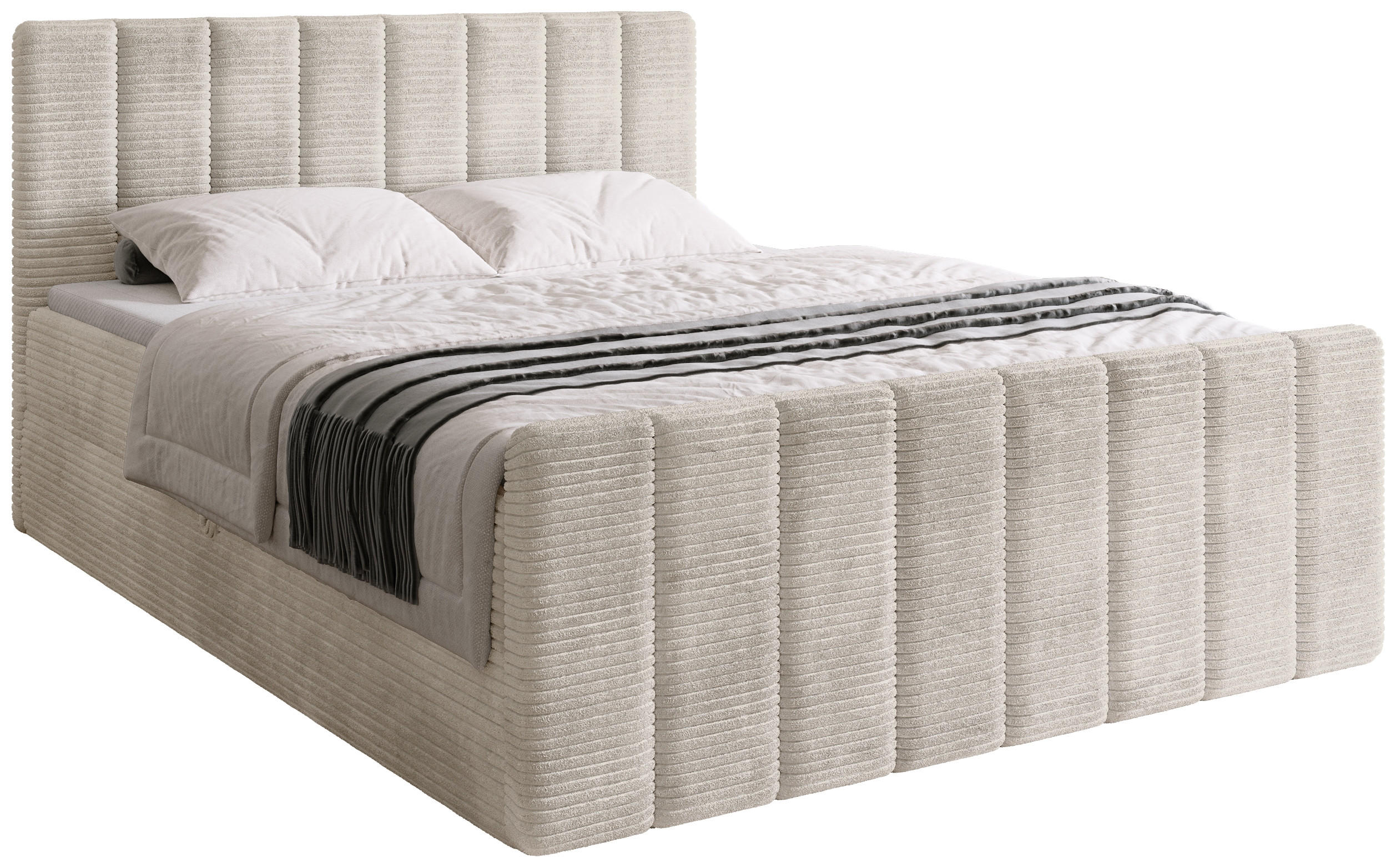 BOXSPRINGBETT Denver DUO mit Topper 180x200 Vanilla - Weiß, Textil (180/200cm) - Bromarkt