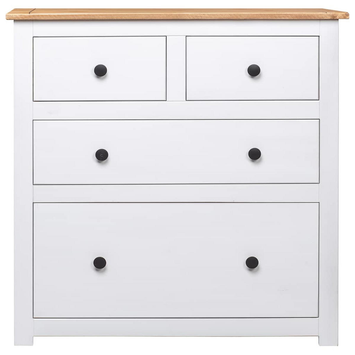 KOMMODE Weiß 80/40/83 Cm Kiefernholz Panama - Weiß, Holz (80/83/40cm) - vidaXL