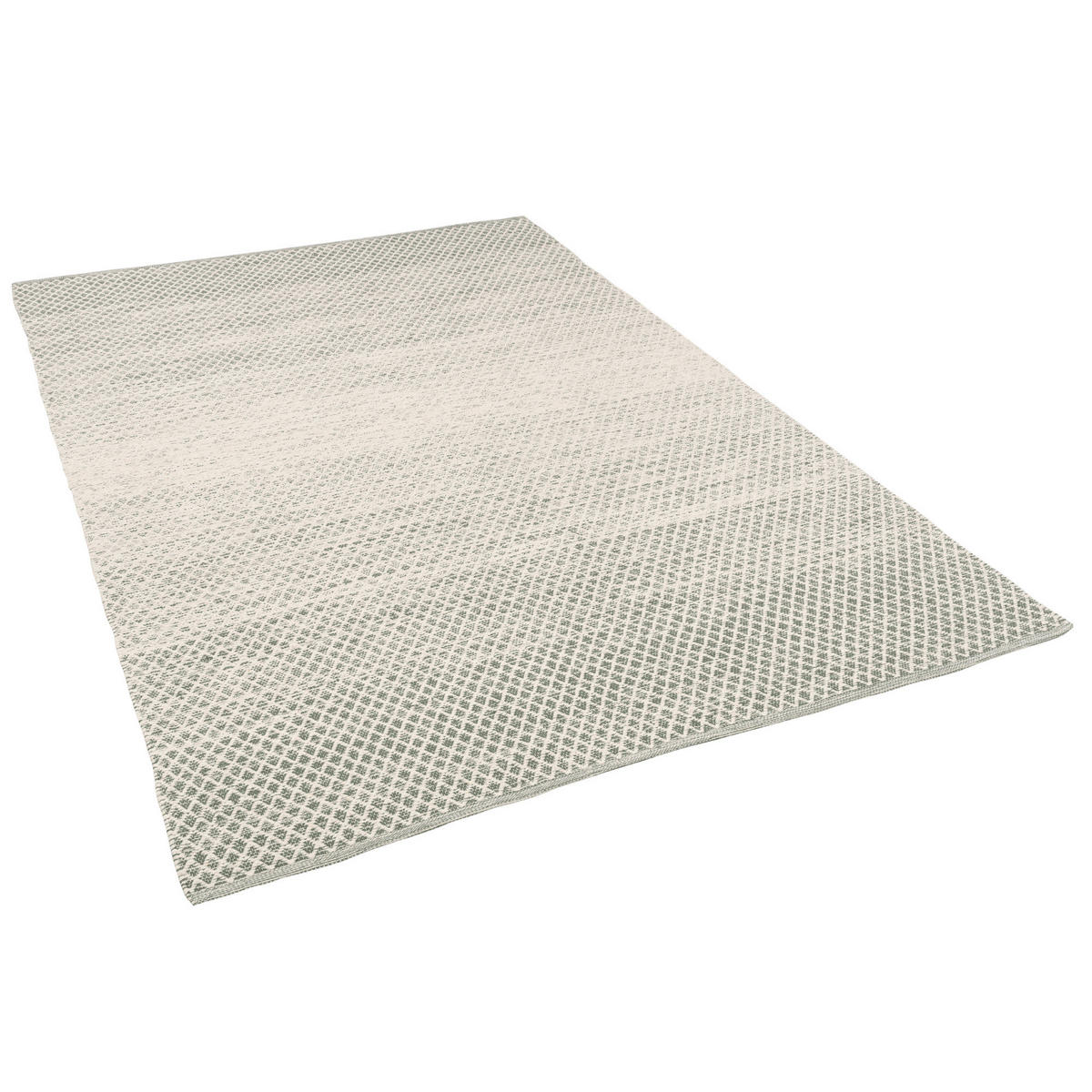 BAUMWOLLE NATUR KELIM TEPPICH SANDY MELIERT - Grün, Textil (70/140cm) - Pergamon