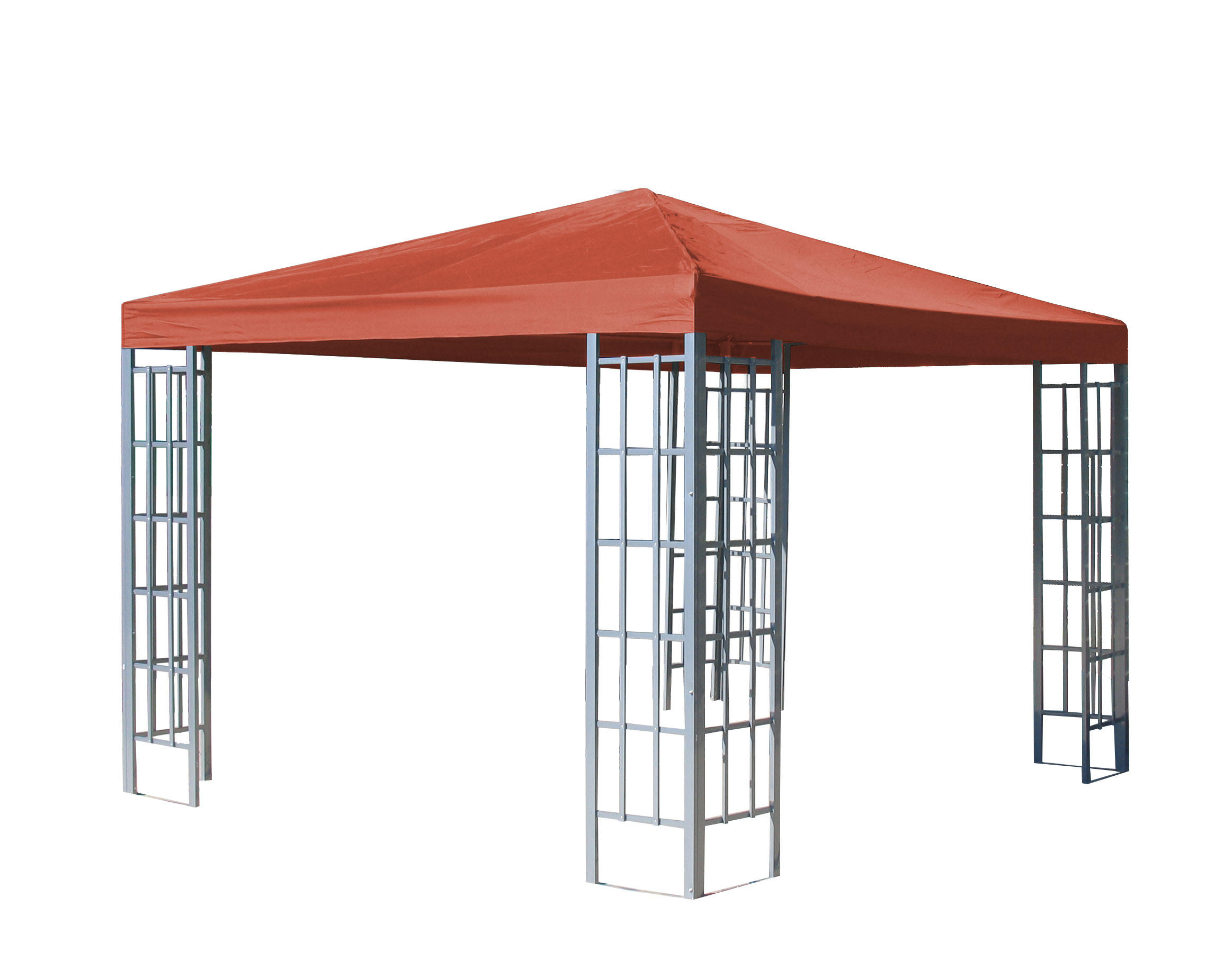 RANKPAVILLON 3x3m Terra / Rotorange RAL 2001 - Terracotta, Metall (300/256/300cm) - QUICK STAR