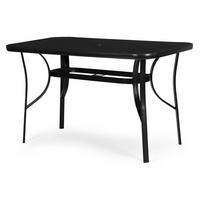 GARTENTISCH Schwarz Metall - Schwarz, Metall (120/70/71cm) - Mat-Haus