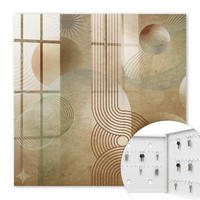 SCHLÜSSELBOX Weiß 30x30 cm – Türöffnung nach rechts - Geometrische Formen - Beige, Metall (30/30/5cm) - TULUP
