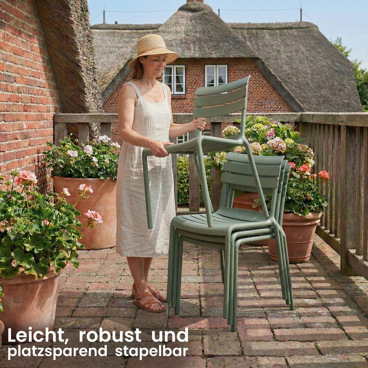 GARTENSTUHL Kunststoff Oliv - Olivgrün, Kunststoff (49/82/59cm) - CLP