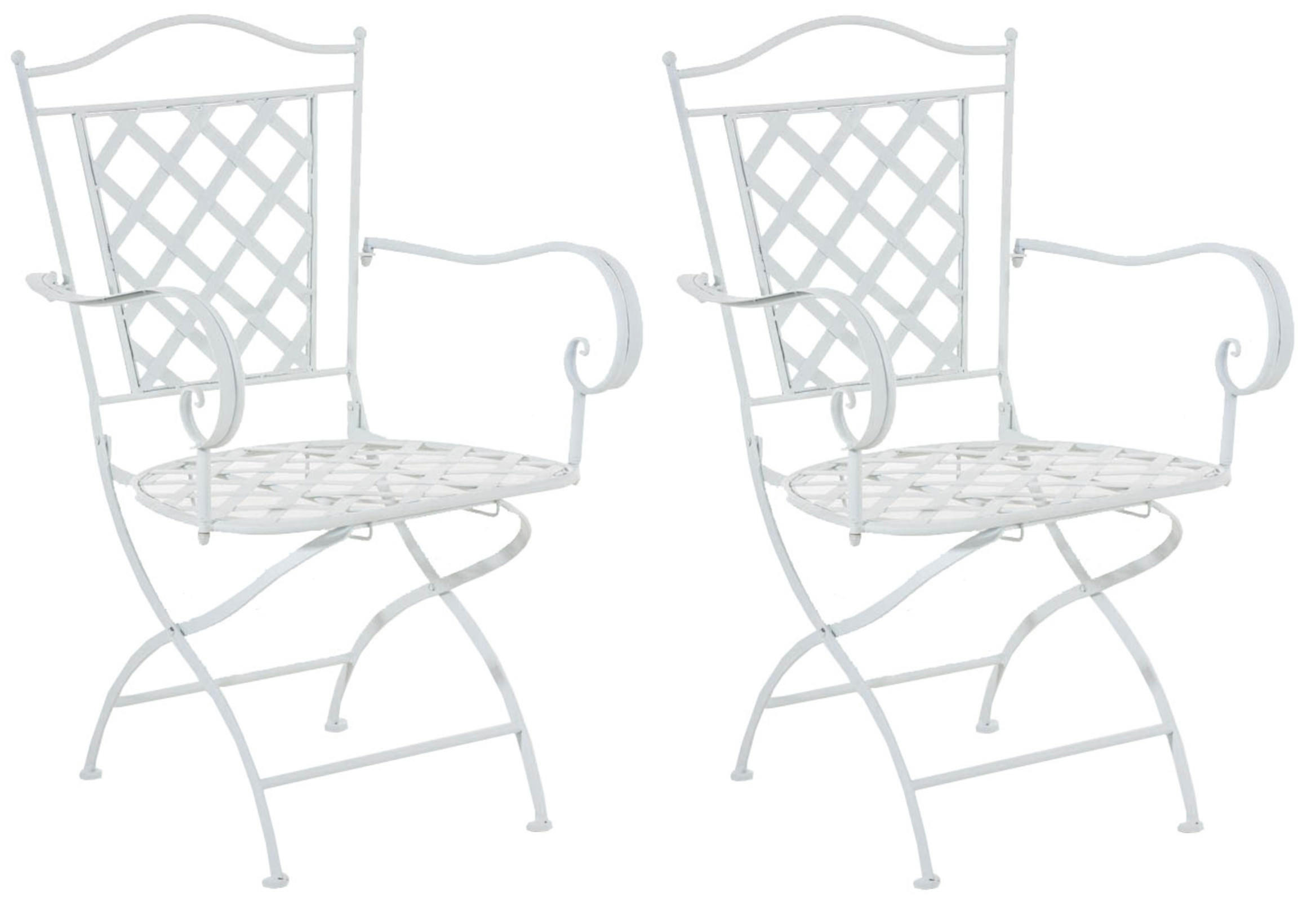 STÜHLE Athan - 2er Set weiß - Weiß, Metall (56/93/51cm) - TPFGarden