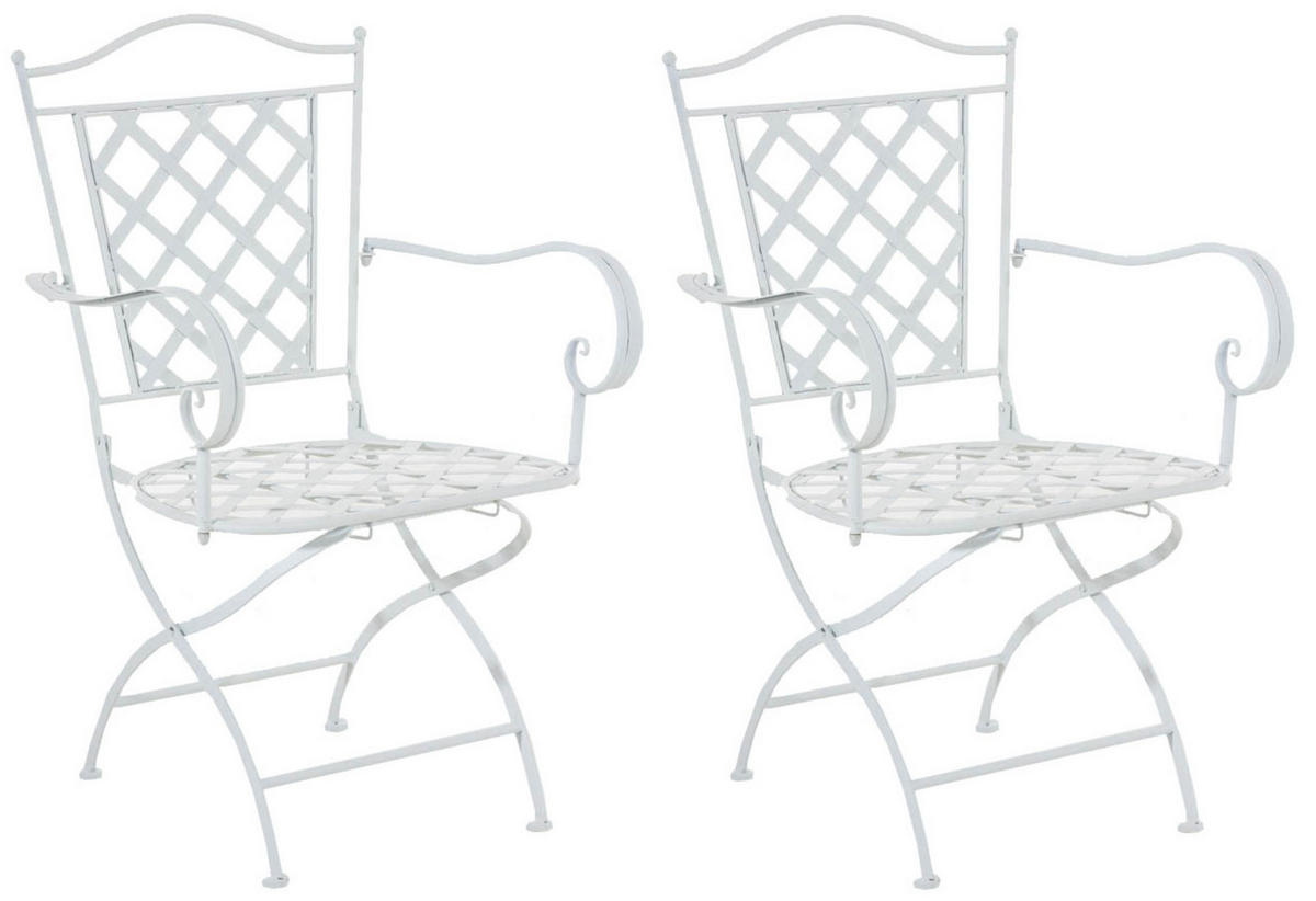 STÜHLE Athan - 2er Set weiß - Weiß, Metall (56/93/51cm) - TPFGarden