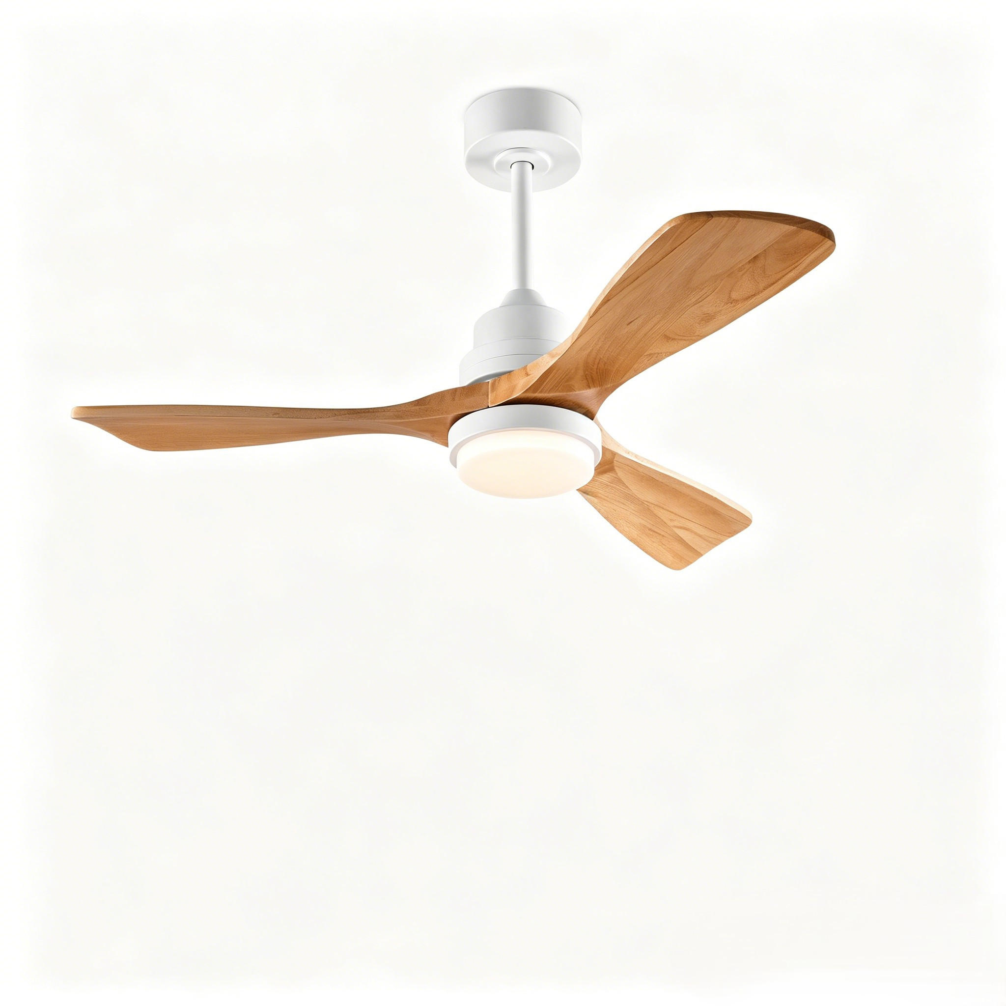 DECKENVENTILATOR & 3 Holzflügeln, 3-Stufen Dimmer, DC-Motor(35dB) - Weiß, Holzwerkstoff (114/114/45.7cm) - BEXEVUE