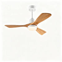 DECKENVENTILATOR & 3 Holzflügeln, 3-Stufen Dimmer, DC-Motor(35dB) - Weiß, Holzwerkstoff (114/114/45.7cm) - BEXEVUE
