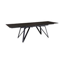 ESSTISCH Ausziehbar Keramik Glas Marmoroptik Rechteckig Groß, Schwarz 180x95x76 cm - Schwarz, Keramik/Metall (95/180/76cm) - KADIMA DESIGN