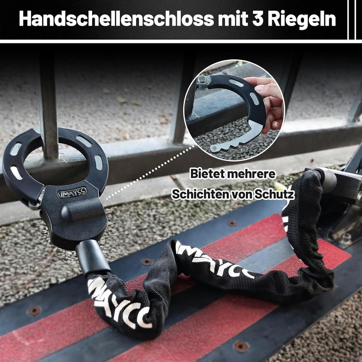 E-SCOOTER Schloss Kettenschloss 94 cm Schwarz - Schwarz, Metall (12/7/94cm)