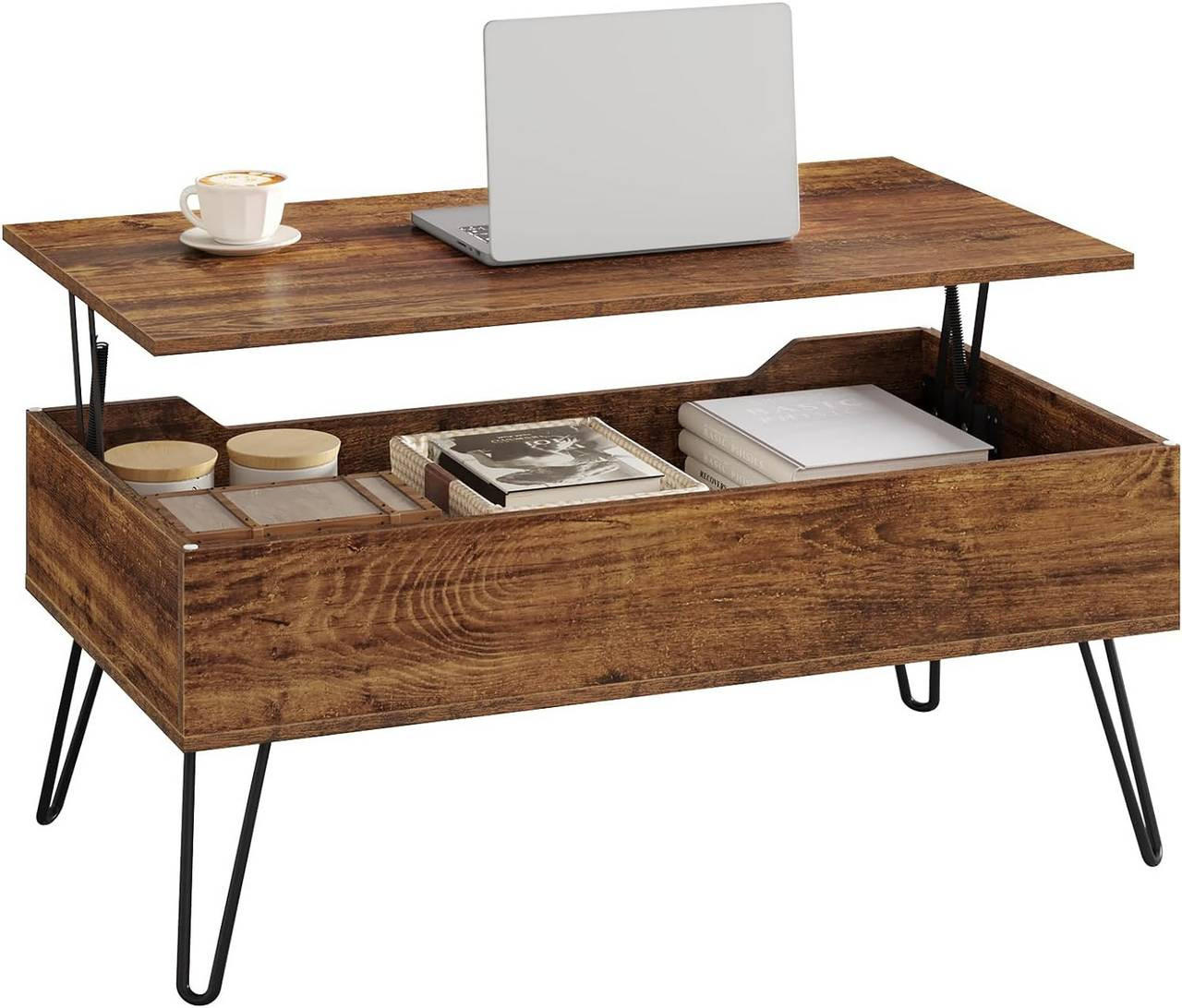 Woltu Couchtisch Alteiche 95x40x50 cm