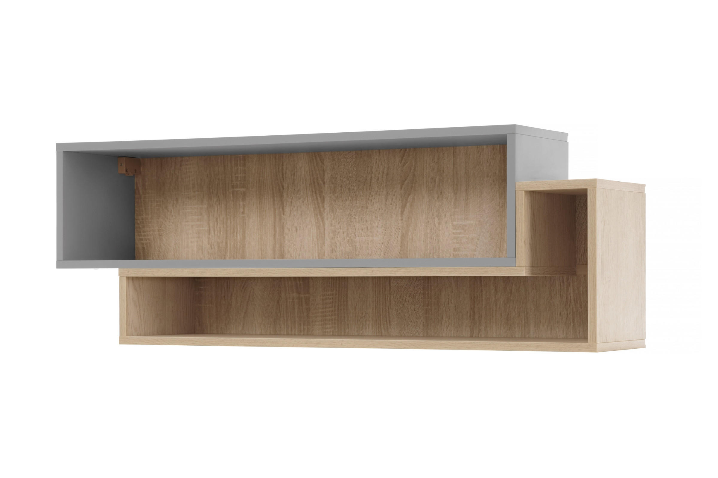 KINDER-WANDREGAL OLAF 07 115/25/40 in Platin Grau / Biskuit Eiche - Eichefarben/Grau, Holzwerkstoff (115/40/25cm) - Deine Möbel 24