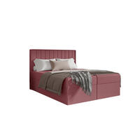BOXBETT - Taschenmatratze + Topper 180x200 puderrosa Chenille - Hellrosa, Holz/Holzwerkstoff (180/200cm) - SIMKAM Furniture