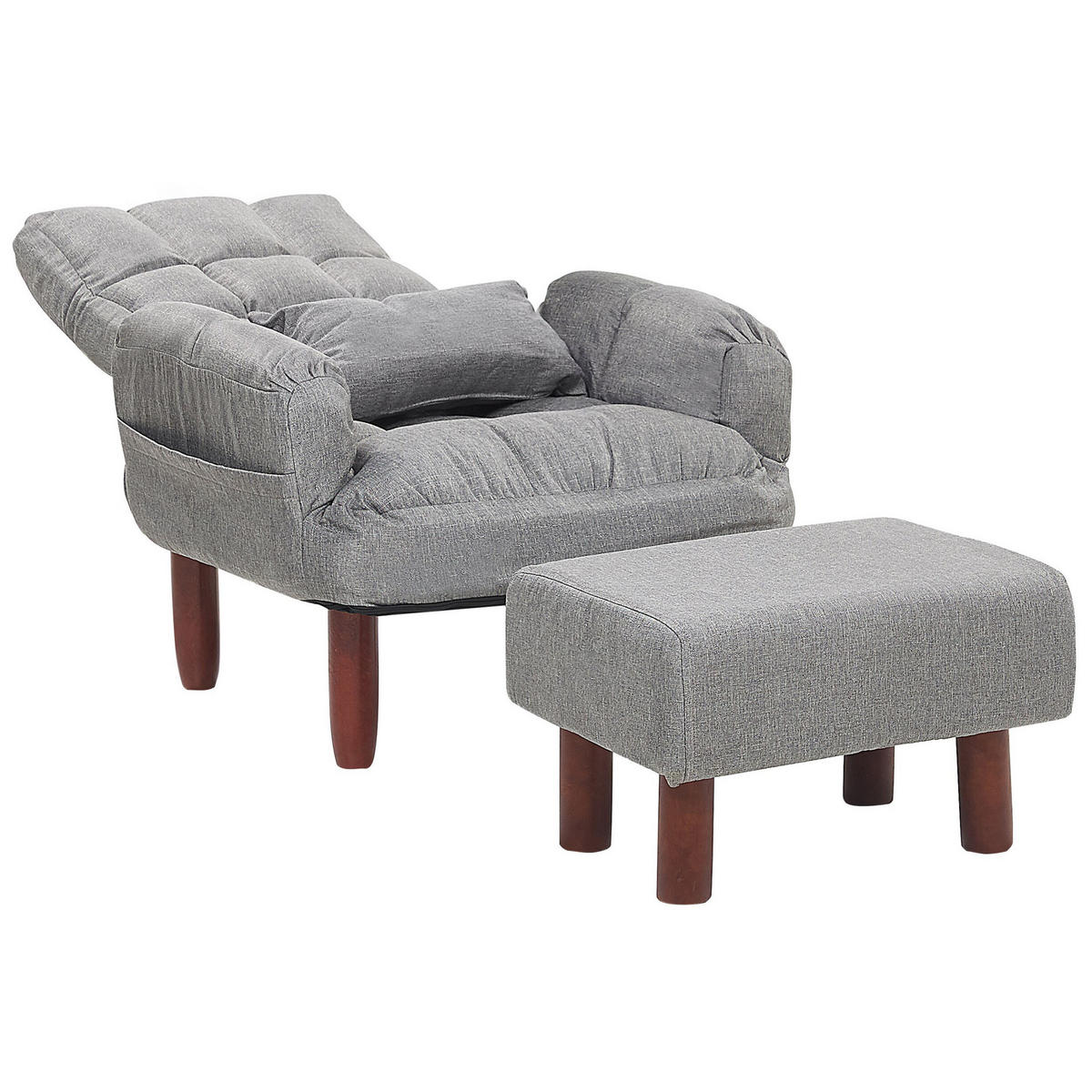 SESSEL Polsterbezug Grau Oland - Grau, Holz/Textil (65/92/65cm) - Beliani