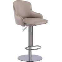 BARHOCKER 1er-Set Grau mit Rückenlehne, Drehbar 360° und Höhenverstellbar - Grau, Metall (52.5/116/52.5cm) - PANGIVO