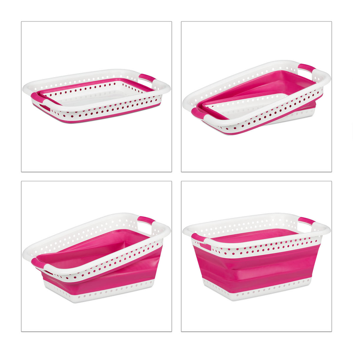 KÔŠ na prádlo - pink, plast (61/27/45.5cm) - Relaxdays