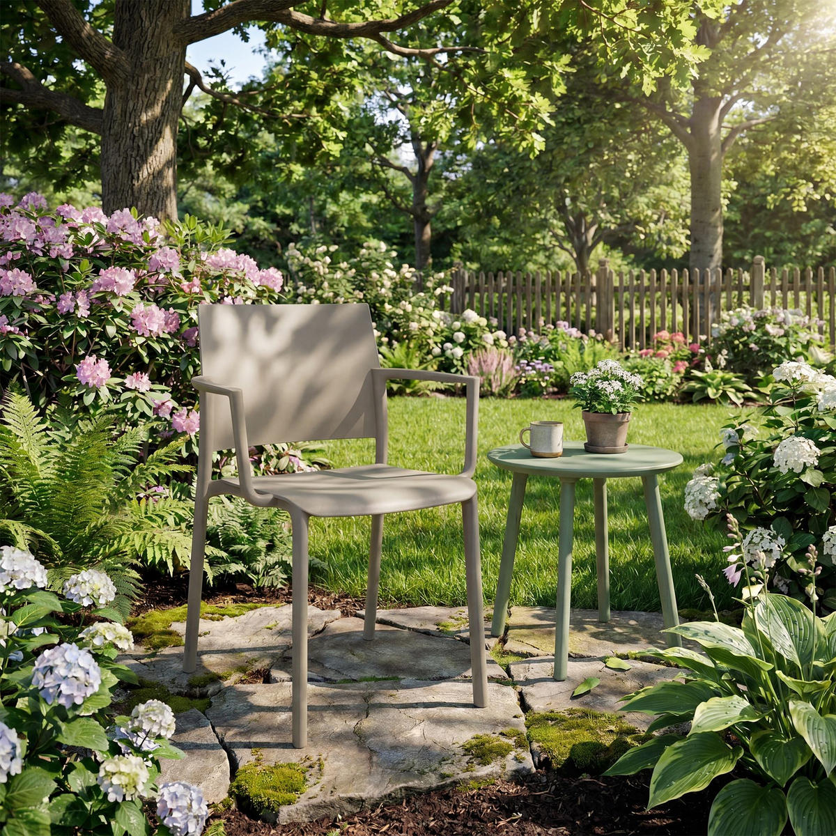GARTENSTUHL Kunststoff Taupe - Taupe, Kunststoff (57/81/52cm) - CLP
