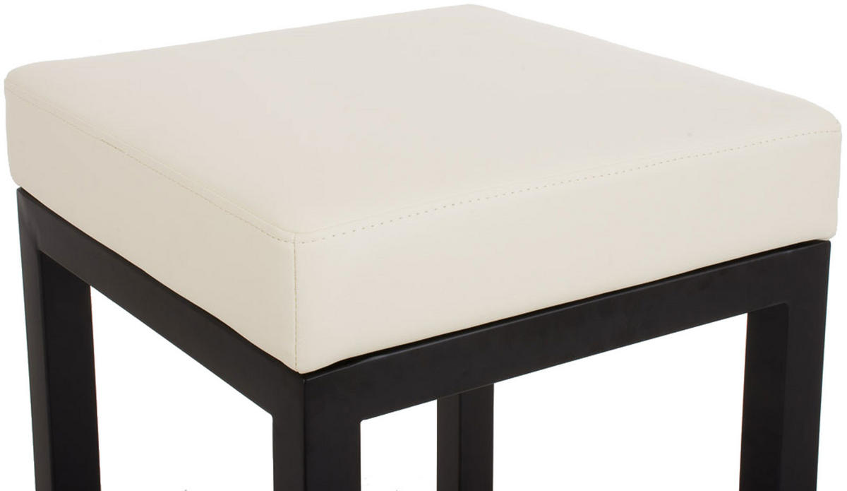 BARHOCKER KIEL Creme Kunstleder Stahl 85 cm Höhe - Creme, Metall (41/85/41cm) - DELUKE